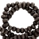 Wooden beads round 6mm Anthracite black